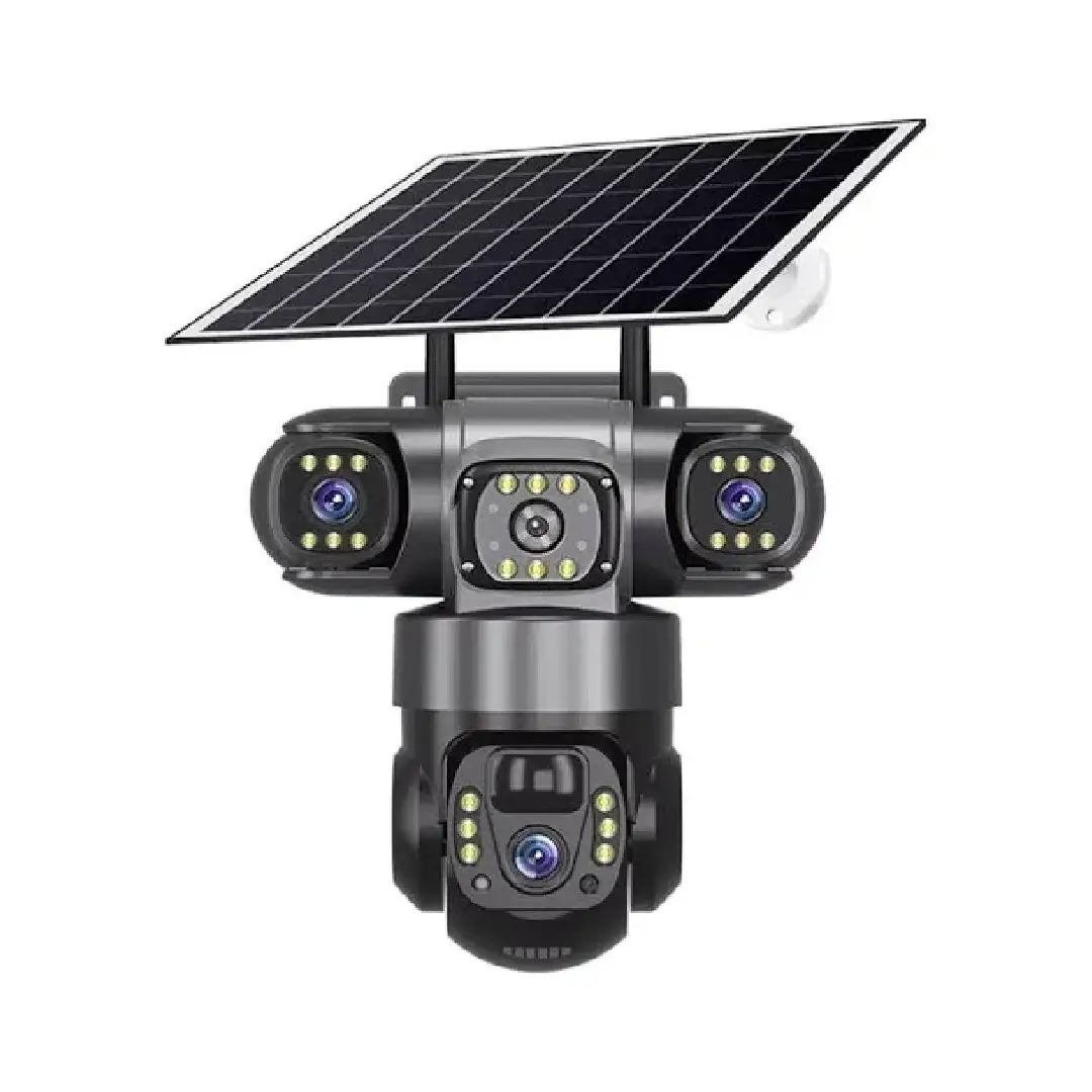 New Project (8) 360 Panoramic Triple Lens Security Camera Wireless Smart WiFi Solar Powered PTZ Camera - Image 1