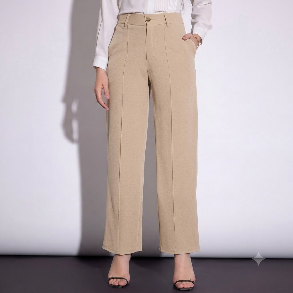 BEIGE TROUSER FORMAL WOMEN TROUSER - Image 1