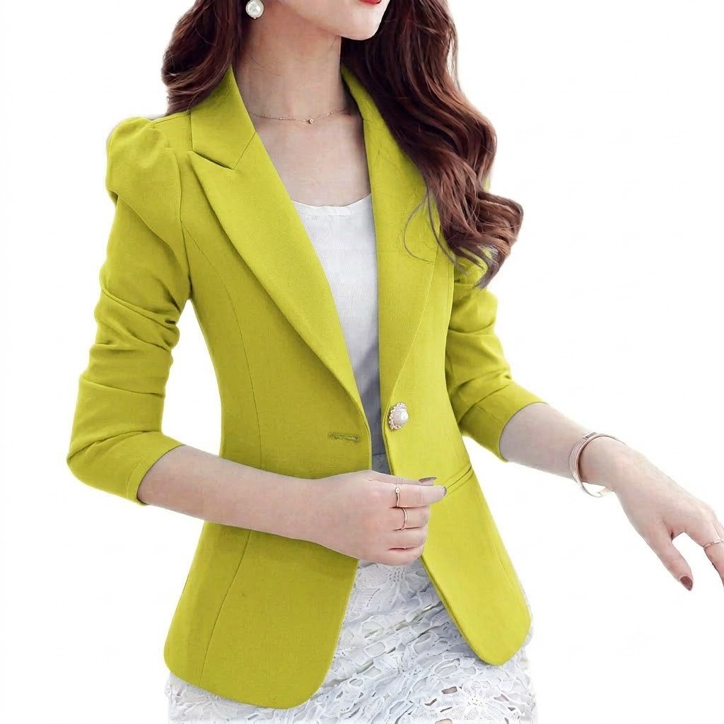 LIME YELLOW BLAZZER WOMEN BLAZZER - Image 1
