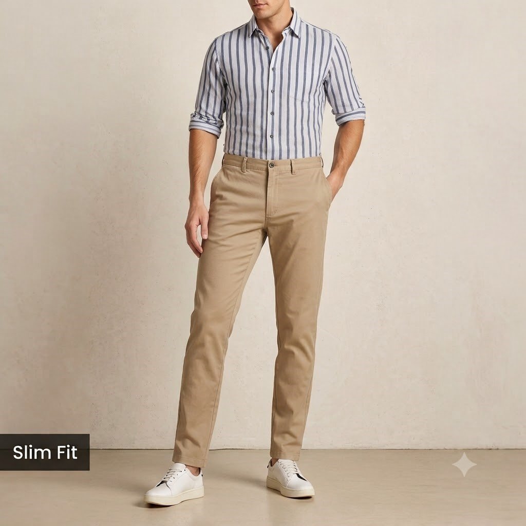 beige chinos MEN CHINOS PANT - Image 1