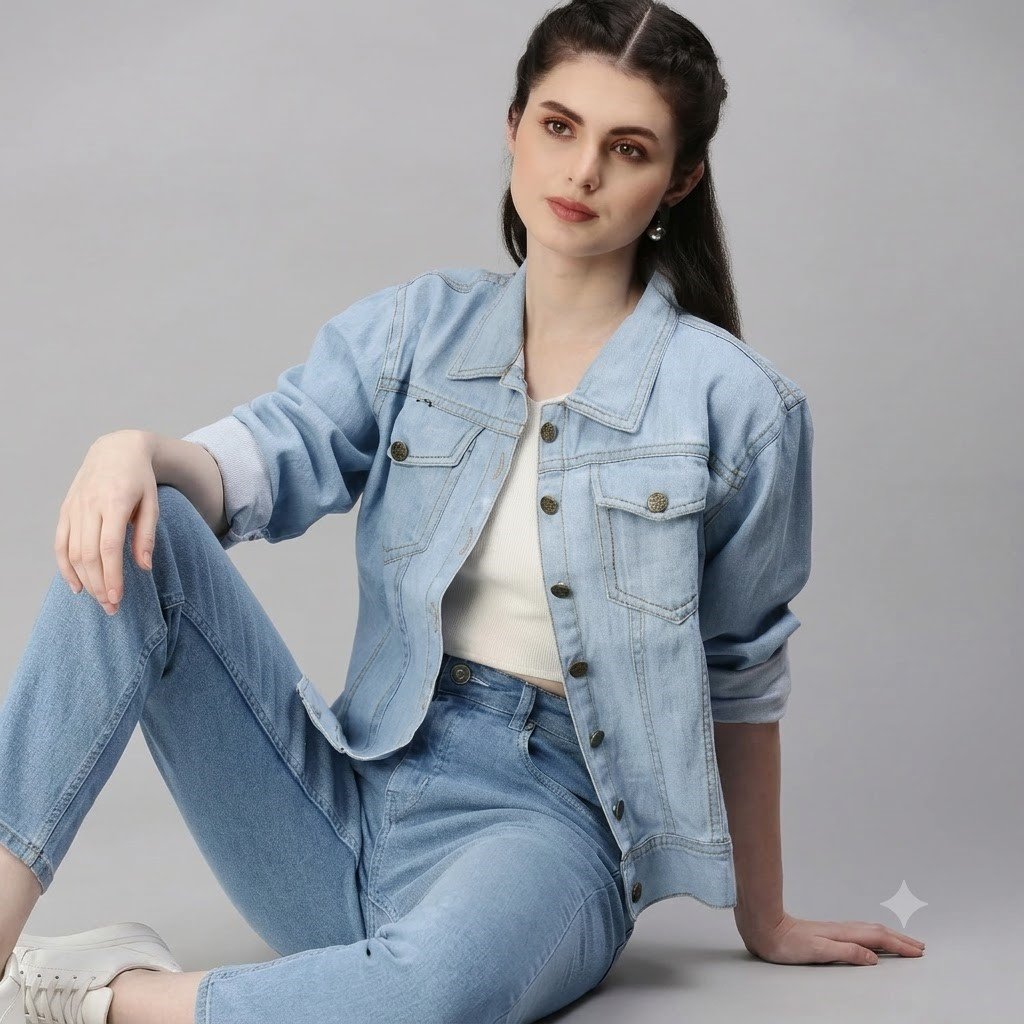 blue denim jacet WOMEN DENIM JACKET - Image 1