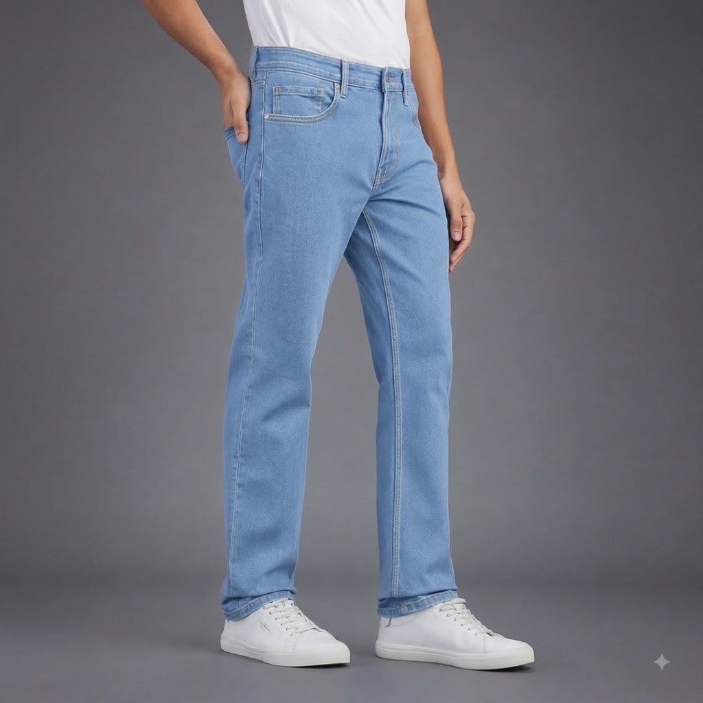 men straight fit jeans blue1024 MEN STRAIGHT FIT JEANS - Image 1