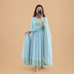 WOMEN COTTON ANARKALI SET - Image 2