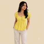 WOMEN PEPLUM CROP TOP