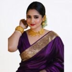 EMBROIDERED BANARASI SATIN SAREE - Image 3