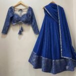 EMBROIDERED SEMI STITCHED LEHENGA CHOLI - Image 2