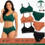 NON-PADDED SPORTS BRA PANTY SET COMBO PACK OF 3