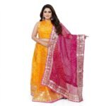 PRINTED SEMI STITCHED LEHENGA CHOLI (Multicolor)