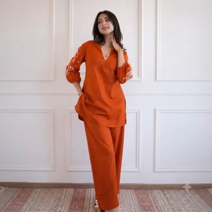 WOMEN'S COTTON FABRIC CO-ORD SET