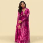 GEORGETTE ANARKALI KURTI WITH DUPATTA - Image 3