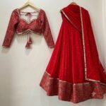 EMBROIDERED SEMI STITCHED LEHENGA CHOLI - Image 3