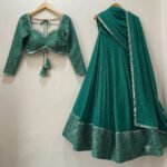 EMBROIDERED SEMI STITCHED LEHENGA CHOLI - Image 4