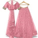 SELF DESIGN SEMI STITCHED LEHENGA CHOLI