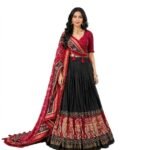 WOMEN'S PREMIUM TUSSAR SILK SEMI-STITCHE LEHENGA CHOLI with Printed Blouse & Dupatta | Designer Ethnic Outfit for Wedding, Festival, Reception & Celebration Wear - Image 2