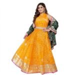 PRINTED SEMI STITCHED LEHENGA CHOLI (Multicolor) - Image 4