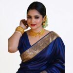 EMBROIDERED BANARASI SATIN SAREE - Image 4