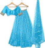 SELF DESIGN SEMI STITCHED LEHENGA CHOLI - Image 4
