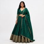EMBROIDERED LEHENGA CHOLI for Women, Semi-Stitched, Bridal Wear with Dupatta - Image 3