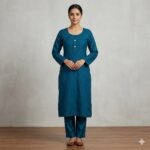 CHIKAN EMBROIDERY GEORGETTE STRAIGHT KURTI FOR WOMEN - Image 3