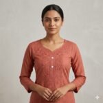 CHIKAN EMBROIDERY GEORGETTE STRAIGHT KURTI FOR WOMEN