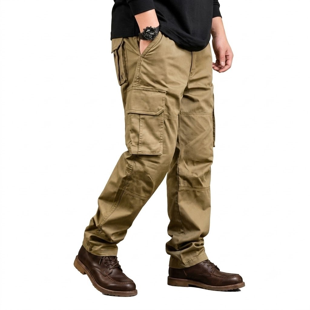 pant KAKKO MEN’S CARGO PANTS | Stylish Cargo Trouser for Men | Multi Pocket Cargo Pant | Cotton Blend Cargo Trousers | Casual Cargo Pants for Men | Regular Fit Utility Pants | Comfortable Daily Wear Cargo Pant | Streetwear Hiking Travel Outdoor Workwear Pant - Image 1
