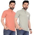 COMBO T SHIRT CHINESE COLLAR PACK Of 2