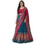 WOMEN'S PREMIUM TUSSAR SILK SEMI-STITCHE LEHENGA CHOLI with Printed Blouse & Dupatta | Designer Ethnic Outfit for Wedding, Festival, Reception & Celebration Wear