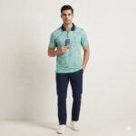 MEN SOLID POLO NECK COTTON BLEND T-SHIRT - Image 3