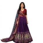 WOMEN'S PREMIUM TUSSAR SILK SEMI-STITCHE LEHENGA CHOLI with Printed Blouse & Dupatta | Designer Ethnic Outfit for Wedding, Festival, Reception & Celebration Wear - Image 4